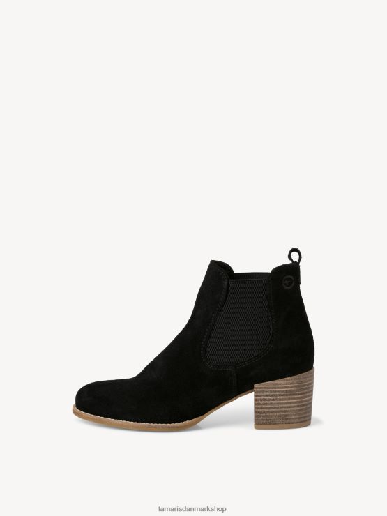Tamaris Kvinder chelsea støvle i læder - sort XVXV8T238 sko