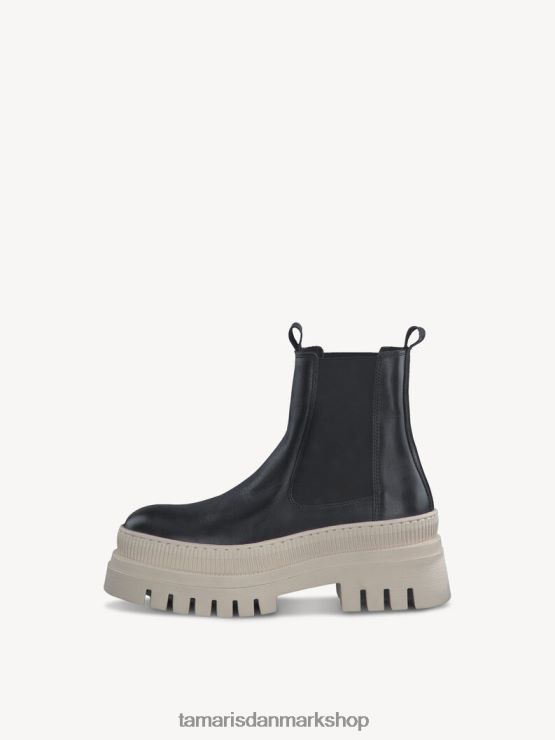 Tamaris Kvinder chelsea støvle i læder - sort/blk lea. XVXV8T539 sko
