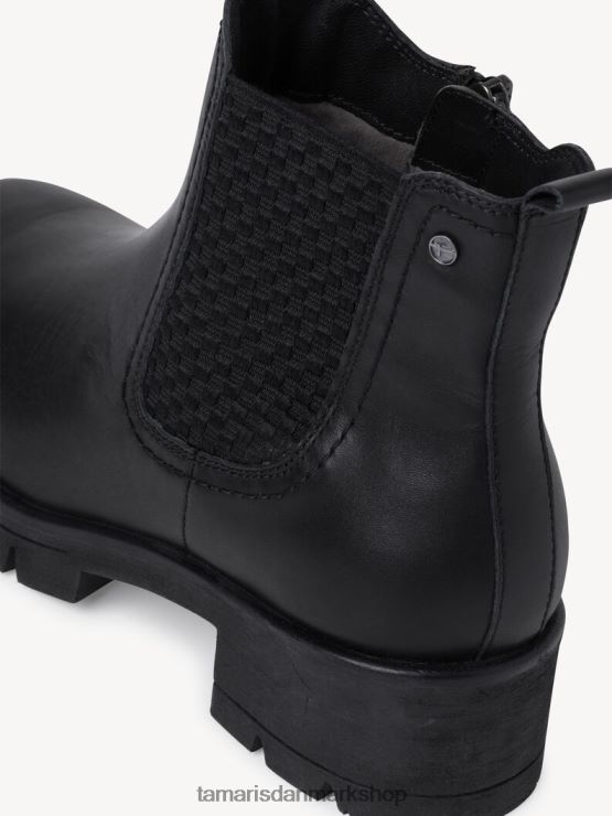 Tamaris Kvinder chelsea støvle i læder - sort/sort nappa XVXV8T1631 sko