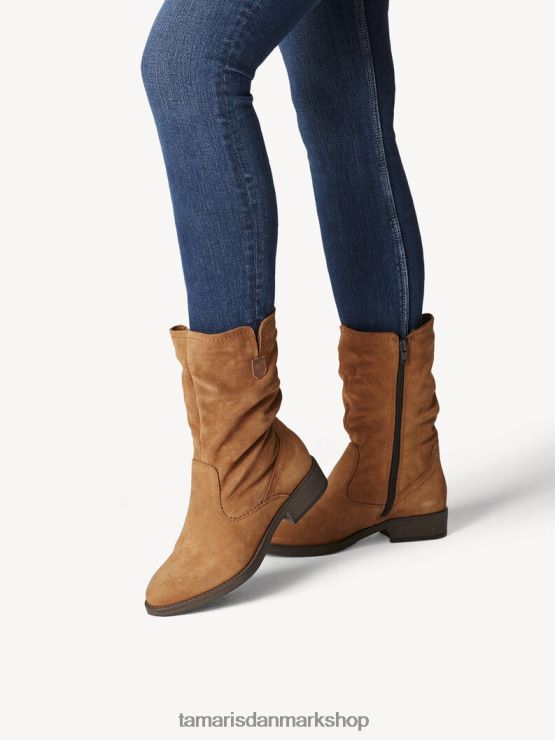 Tamaris Kvinder læderstøvle - brun/cognac XVXV8T2181 sko