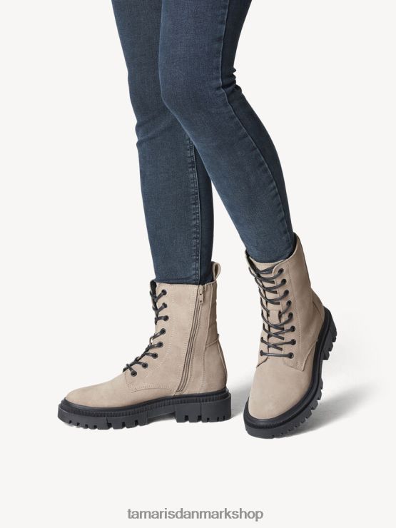 Tamaris Kvinder læderstøvle - brun/taupe ruskind XVXV8T263 sko