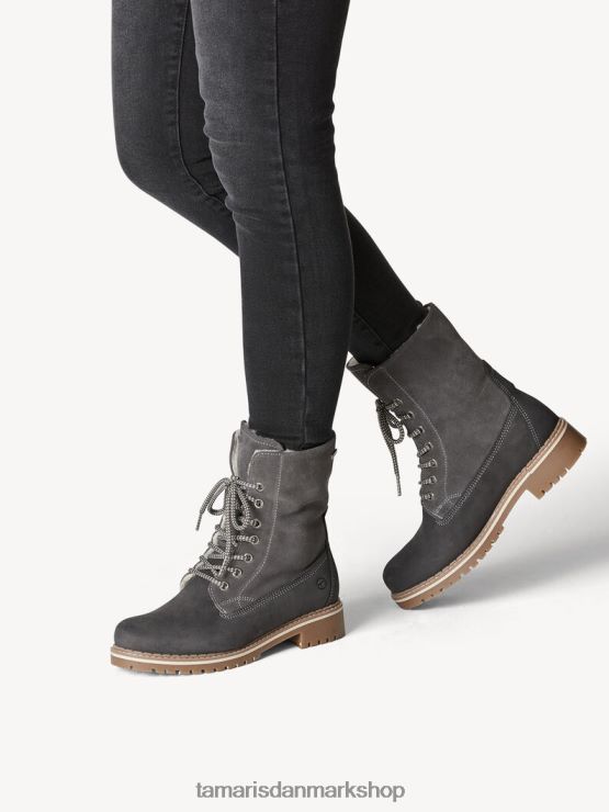 Tamaris Kvinder læderstøvle - gråt varmt foer/antracit XVXV8T1816 sko