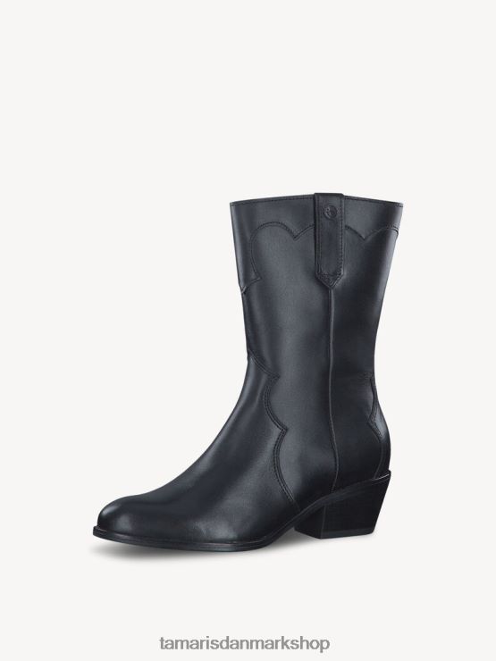 Tamaris Kvinder læderstøvle - sort/sort læder XVXV8T1138 sko