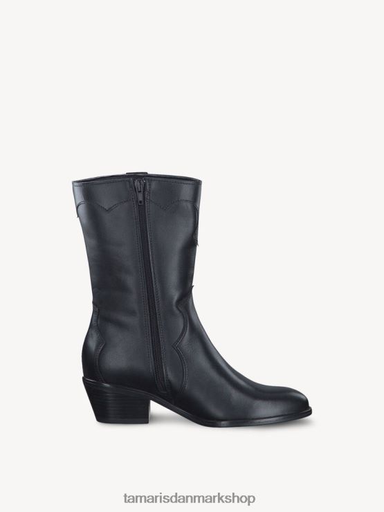 Tamaris Kvinder læderstøvle - sort/sort læder XVXV8T1138 sko