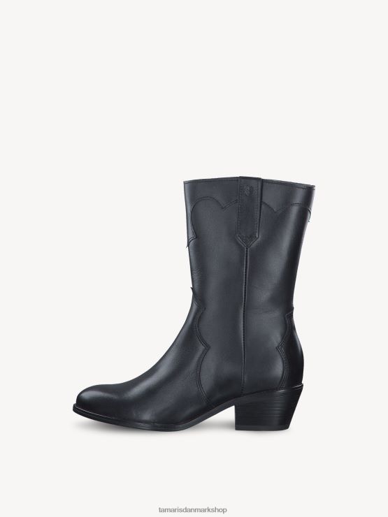 Tamaris Kvinder læderstøvle - sort/sort læder XVXV8T1138 sko