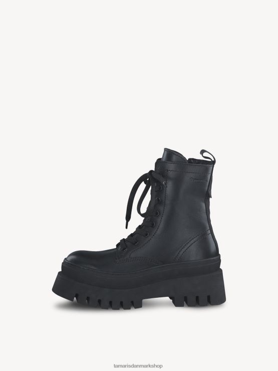 Tamaris Kvinder læderstøvle - sort/sort læder XVXV8T1374 sko