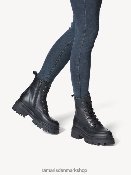 Tamaris Kvinder læderstøvle - sort/sort læder XVXV8T1607 sko