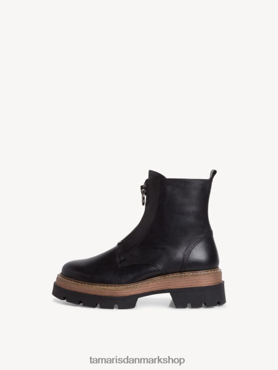 Tamaris Kvinder læderstøvle - sort/sort læder XVXV8T1835 sko