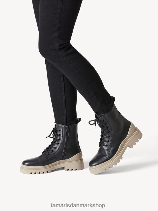 Tamaris Kvinder læderstøvle - sort/sort læder XVXV8T2182 sko