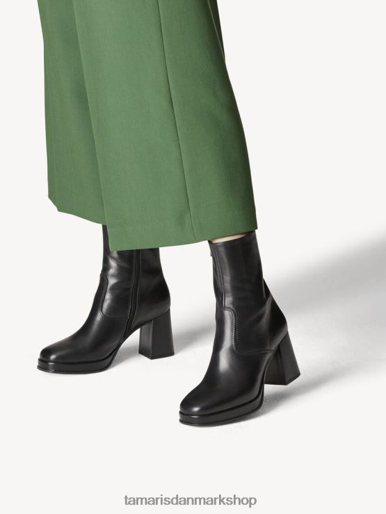 Tamaris Kvinder læderstøvle - sort/sort læder XVXV8T841 sko