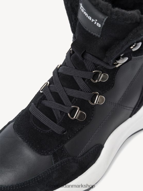 Tamaris Kvinder læderstøvle - sort varmt foer/sort kam XVXV8T32 sko