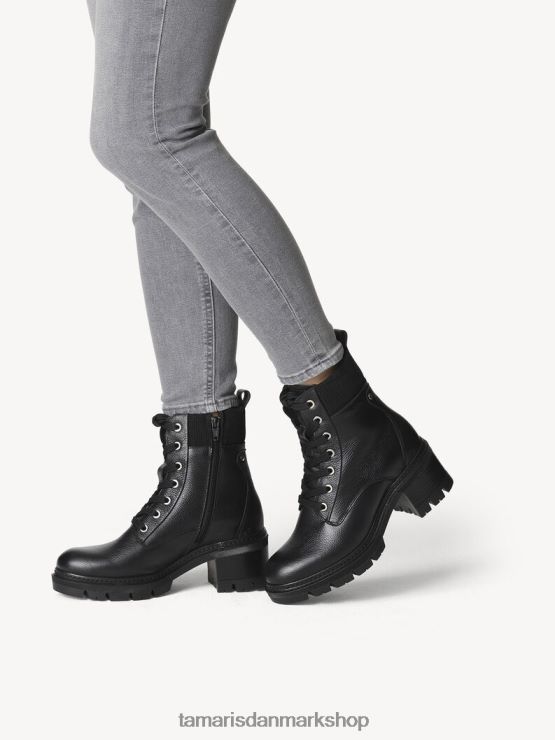 Tamaris Kvinder læderstøvle - sort varmt for/sort læder XVXV8T1256 sko