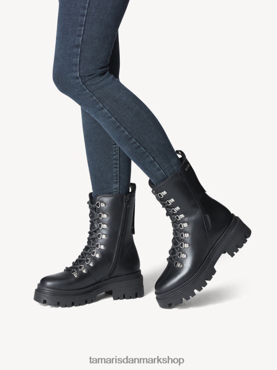 Tamaris Kvinder læderstøvle - sort varmt for/sort læder XVXV8T989 sko