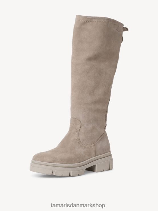 Tamaris Kvinder læderstøvler - brun/taupe ruskind XVXV8T314 sko