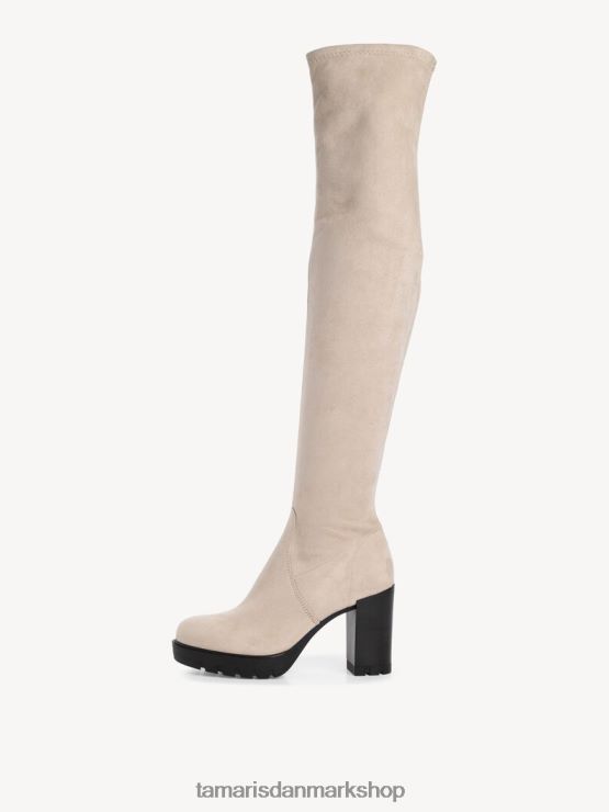 Tamaris Kvinder overknee støvler - beige/elfenben XVXV8T1694 sko