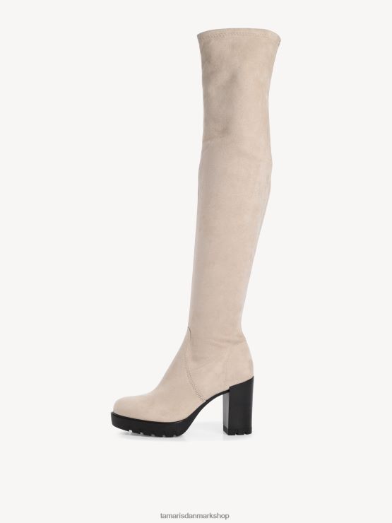 Tamaris Kvinder overknee støvler - beige/elfenben XVXV8T1694 sko