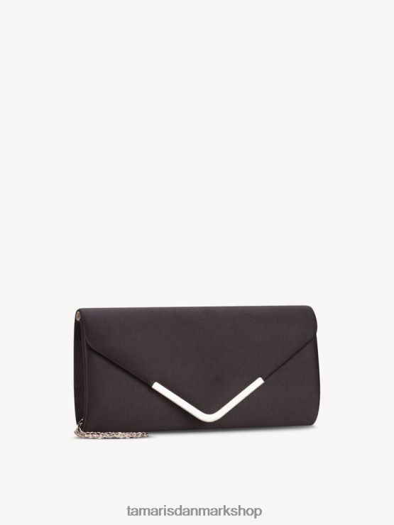 Tamaris Kvinder clutch taske - sort/sort satin XVXV8T3104 tilbehør