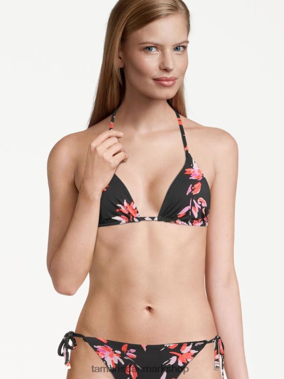 Tamaris Kvinder bikini top - sort/pink blomst aop XVXV8T2363 tøj