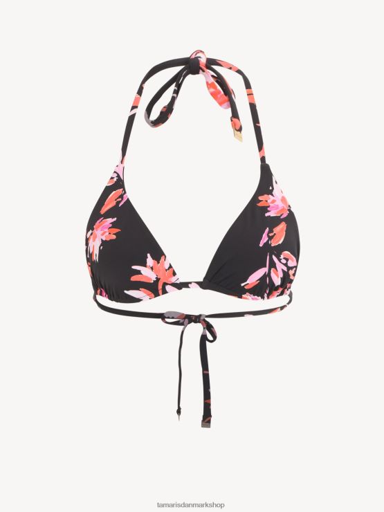 Tamaris Kvinder bikini top - sort/pink blomst aop XVXV8T2363 tøj