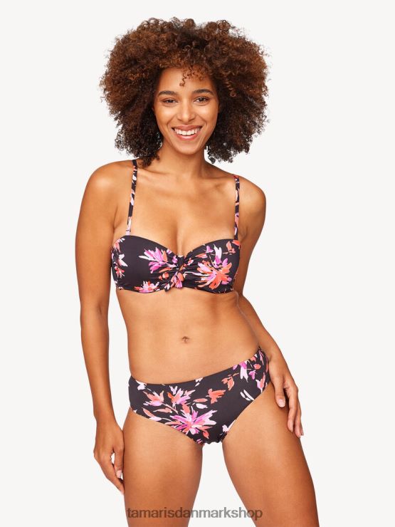 Tamaris Kvinder bikini top - sort/pink blomst aop XVXV8T2564 tøj