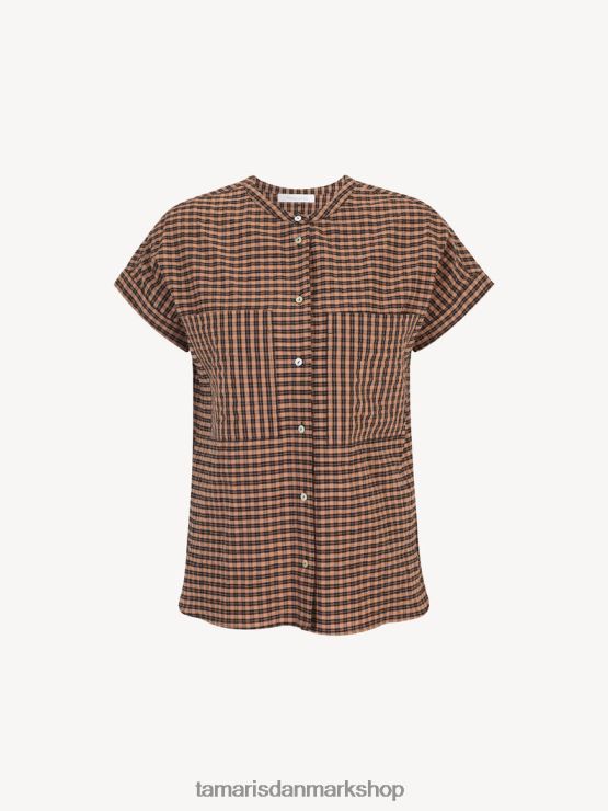 Tamaris Kvinder bluse - brun/pecanbrun ternet XVXV8T2491 tøj
