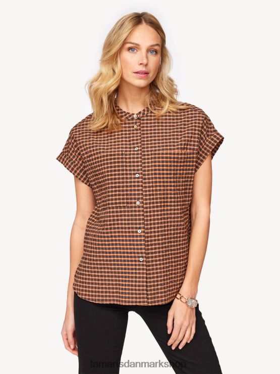 Tamaris Kvinder bluse - brun/pecanbrun ternet XVXV8T2491 tøj
