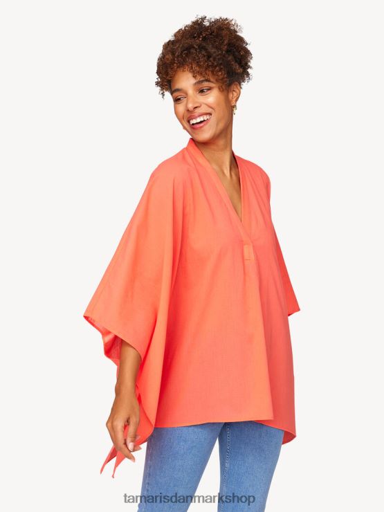 Tamaris Kvinder bluse - orange/dybhavskoral XVXV8T2590 tøj