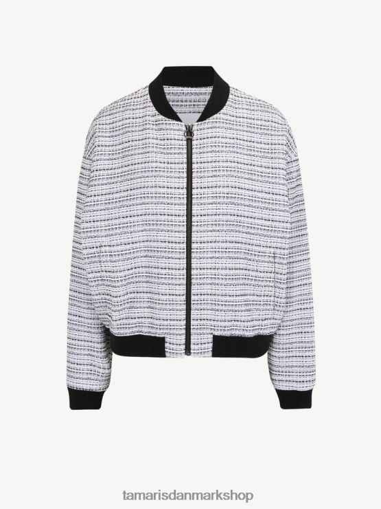 Tamaris Kvinder bomberjakke - hvid/råhvid&sort XVXV8T2390 tøj