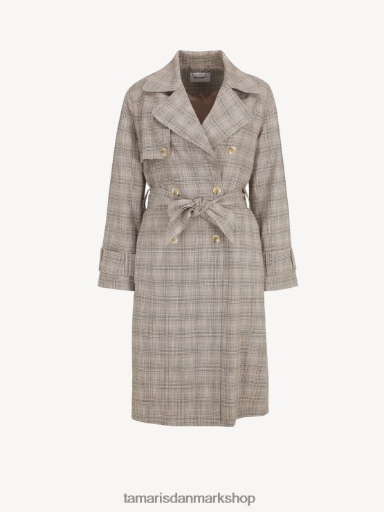 Tamaris Kvinder trenchcoat - beige/moonlight houndstooth ternet XVXV8T2412 tøj