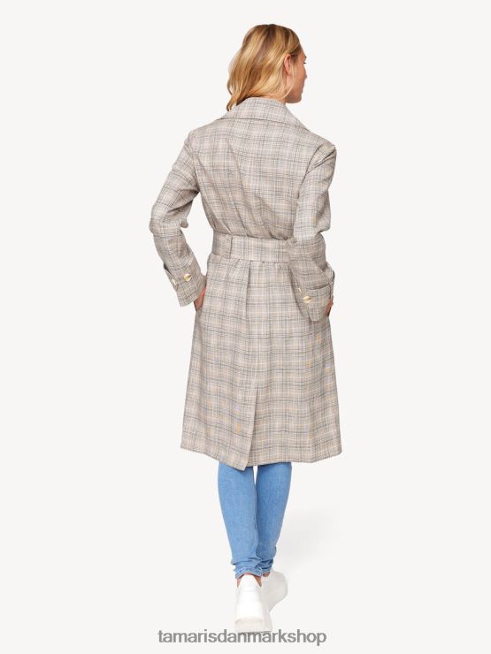 Tamaris Kvinder trenchcoat - beige/moonlight houndstooth ternet XVXV8T2412 tøj