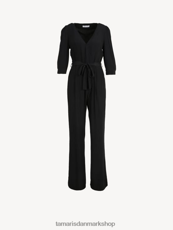 Tamaris Kvinder jumpsuit - sort/sort skønhed XVXV8T2370 tøj