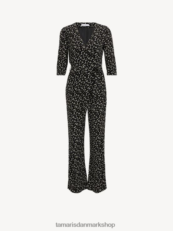 Tamaris Kvinder jumpsuit - sort/sort skønhedsblomst aop XVXV8T2482 tøj