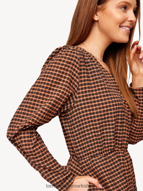 Tamaris Kvinder kjole - brun/pecanbrun ternet XVXV8T2397 tøj