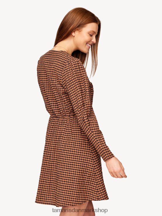 Tamaris Kvinder kjole - brun/pecanbrun ternet XVXV8T2397 tøj