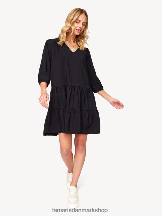 Tamaris Kvinder kjole - sort/sort skønhed XVXV8T2462 tøj