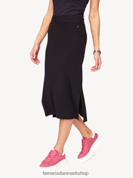 Tamaris Kvinder nederdel - sort/sort skønhed XVXV8T2527 tøj