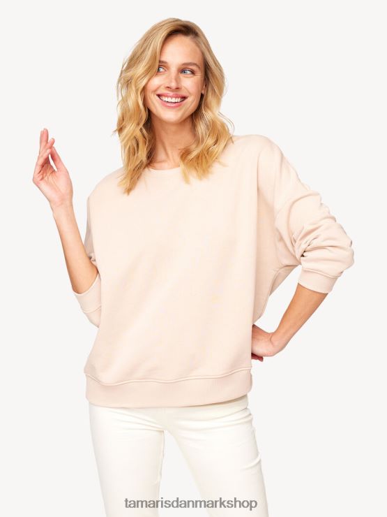 Tamaris Kvinder sweatshirt - beige/måneskin XVXV8T2391 tøj