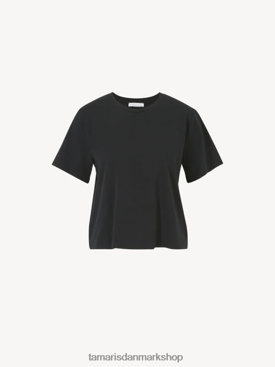 Tamaris Kvinder oversized t-shirt - sort/sort skønhed XVXV8T2372 tøj