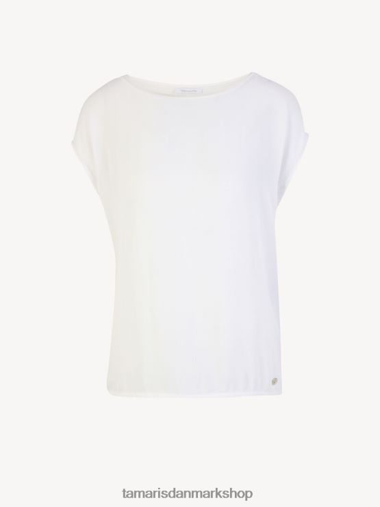 Tamaris Kvinder t-shirt - hvid/lyse hvid XVXV8T2443 tøj