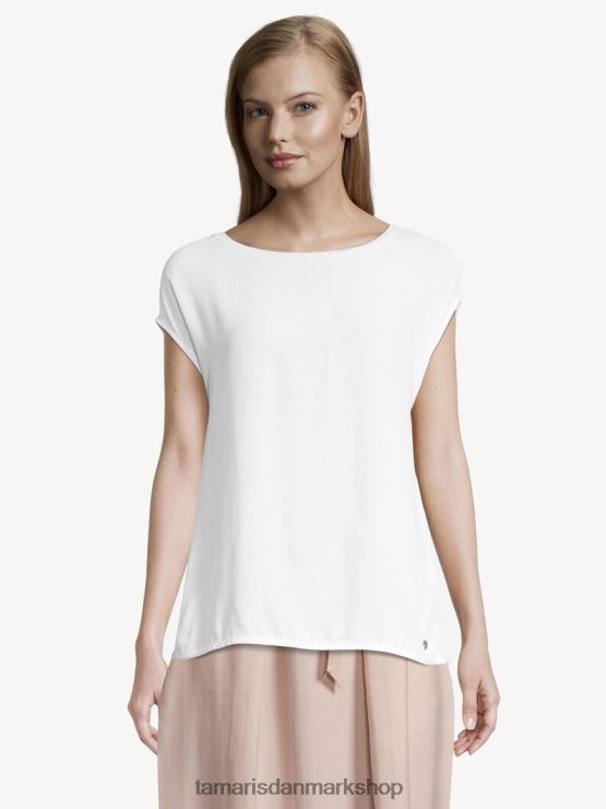 Tamaris Kvinder t-shirt - hvid/lyse hvid XVXV8T2443 tøj