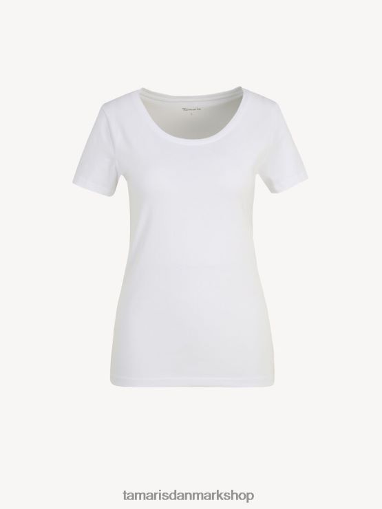 Tamaris Kvinder t-shirt - hvid/lyse hvid XVXV8T2536 tøj