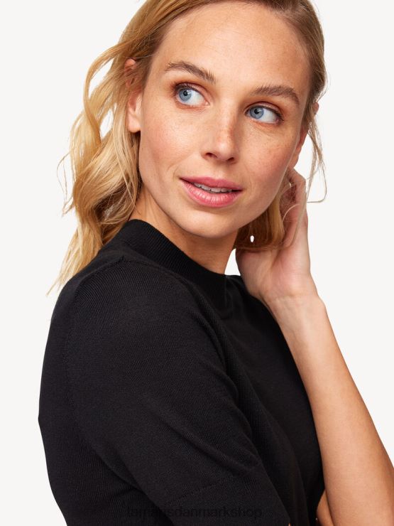 Tamaris Kvinder t-shirt - sort/sort skønhed XVXV8T2384 tøj