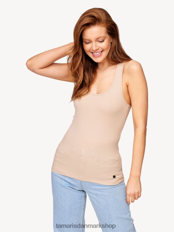 Tamaris Kvinder top - beige/måneskin XVXV8T2498 tøj
