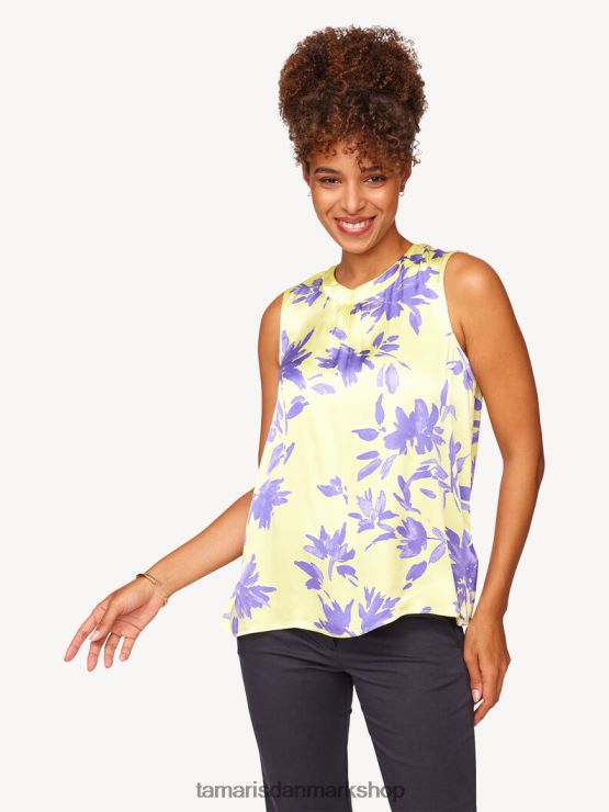 Tamaris Kvinder top - gul/limelight blomst aop XVXV8T2469 tøj