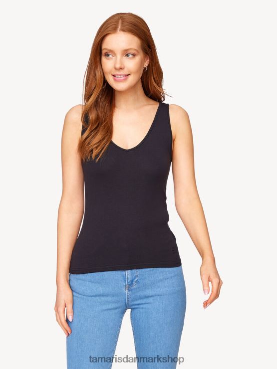 Tamaris Kvinder top - sort/sort skønhed XVXV8T2393 tøj