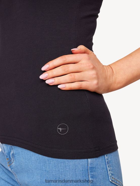 Tamaris Kvinder top - sort/sort skønhed XVXV8T2393 tøj